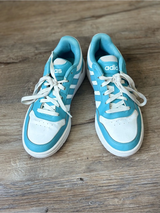 adidas Shoes - adidas Hoops 3.0 Women’s Size 7 White Light Blue Sneakers